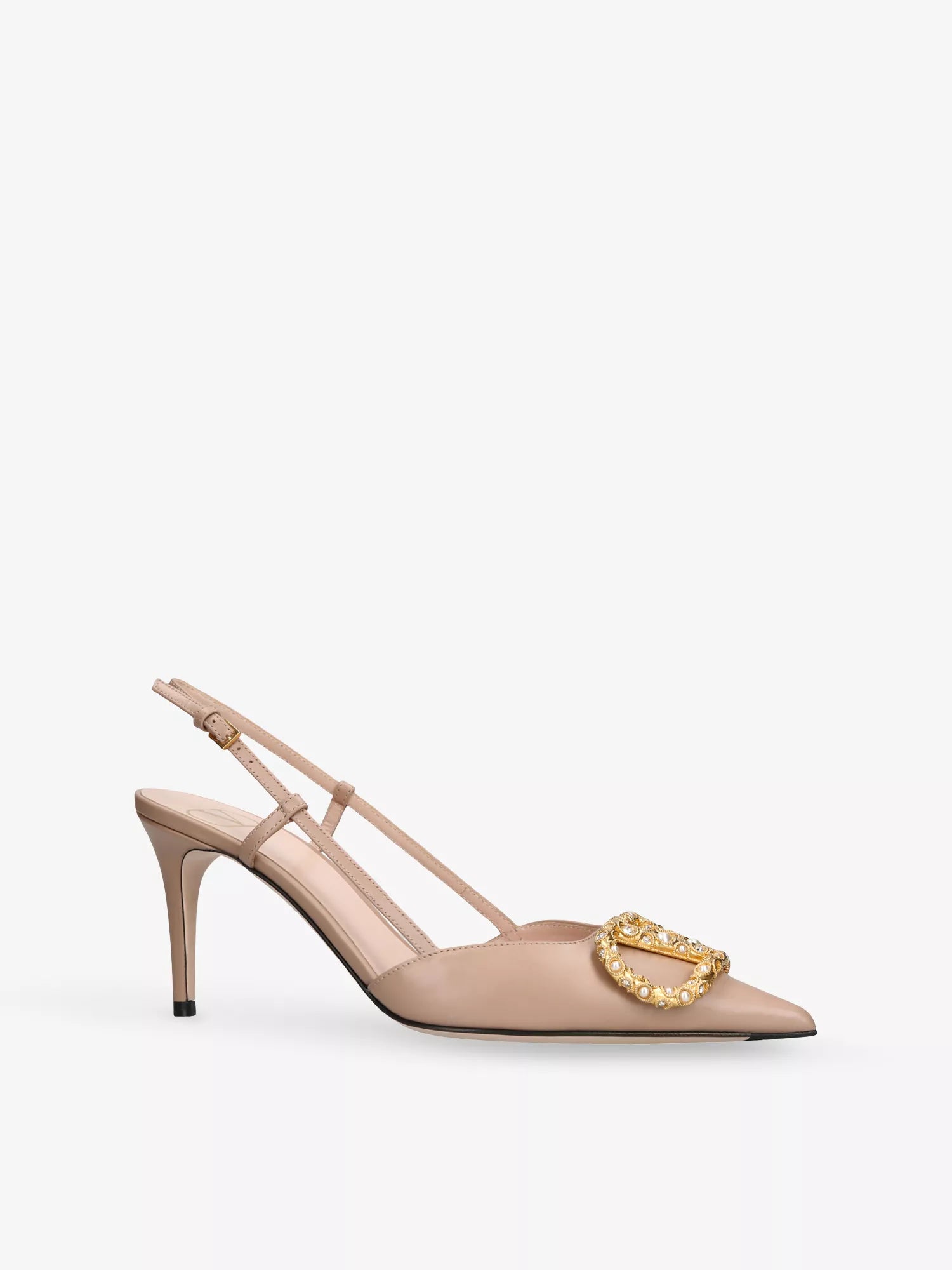Vlogo 80 Crystal-Embellished Leather Slingback Courts