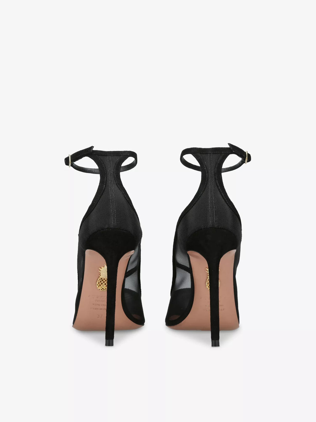 AQUAZZURA Love Affair 105 Mesh and Suede Courts