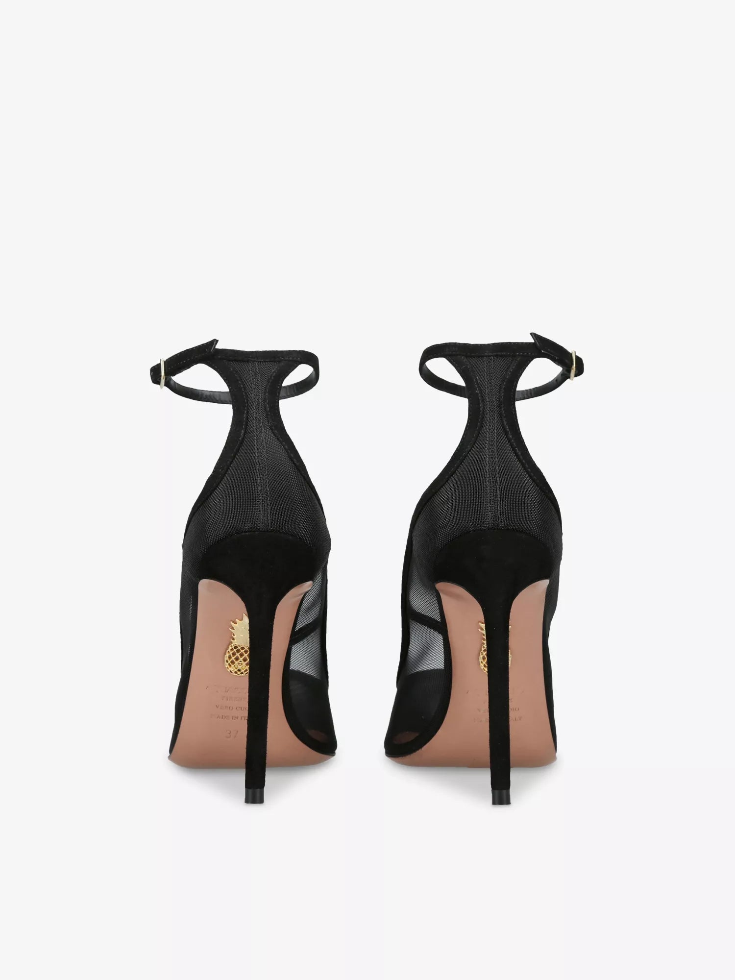 AQUAZZURA Love Affair 105 Mesh and Suede Courts