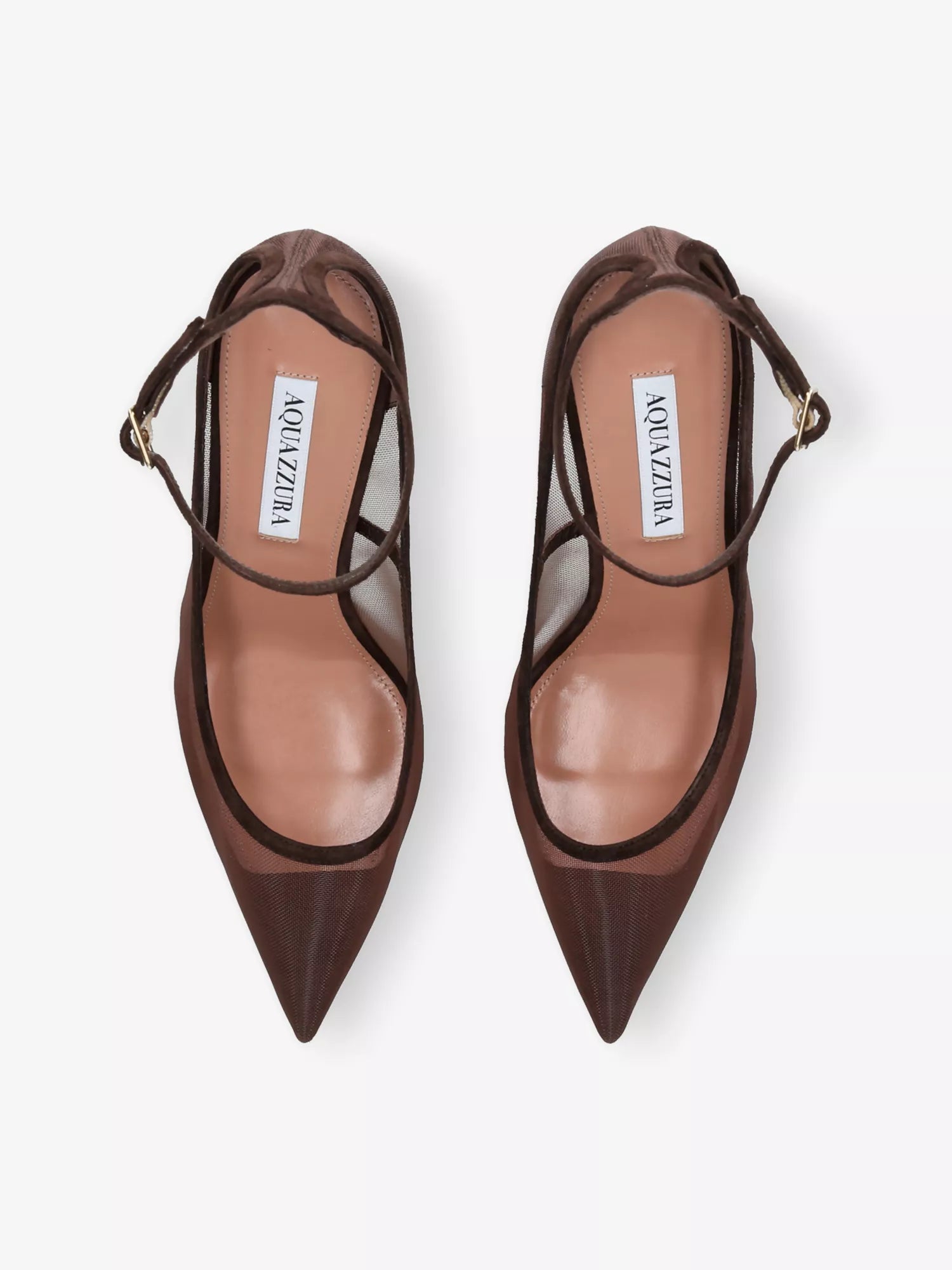 AQUAZZURA Love Affair 80 Mesh and Suede Courts