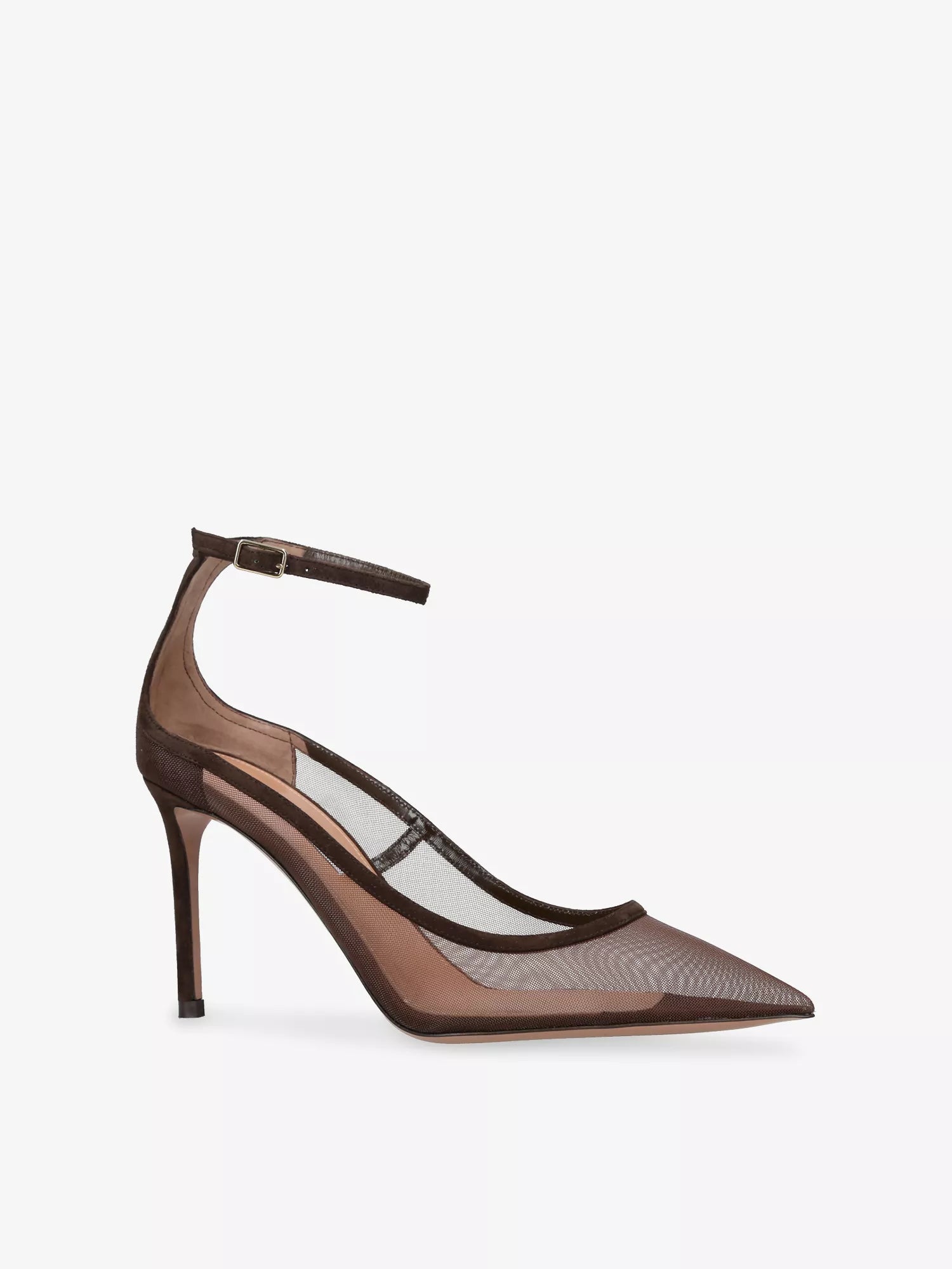 AQUAZZURA Love Affair 80 Mesh and Suede Courts