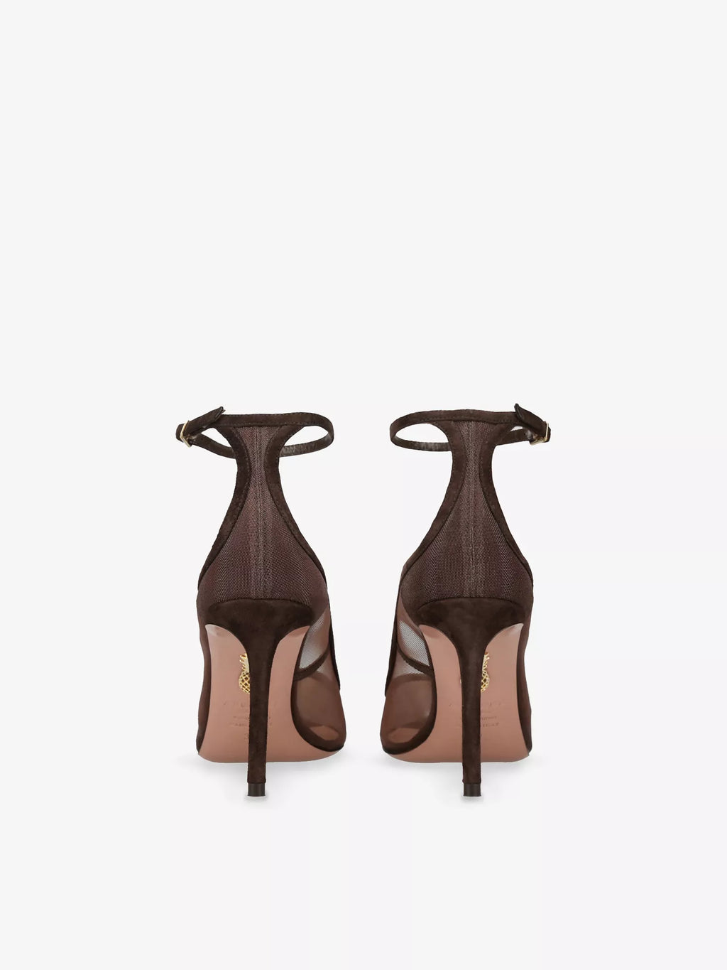 AQUAZZURA Love Affair 80 Mesh and Suede Courts