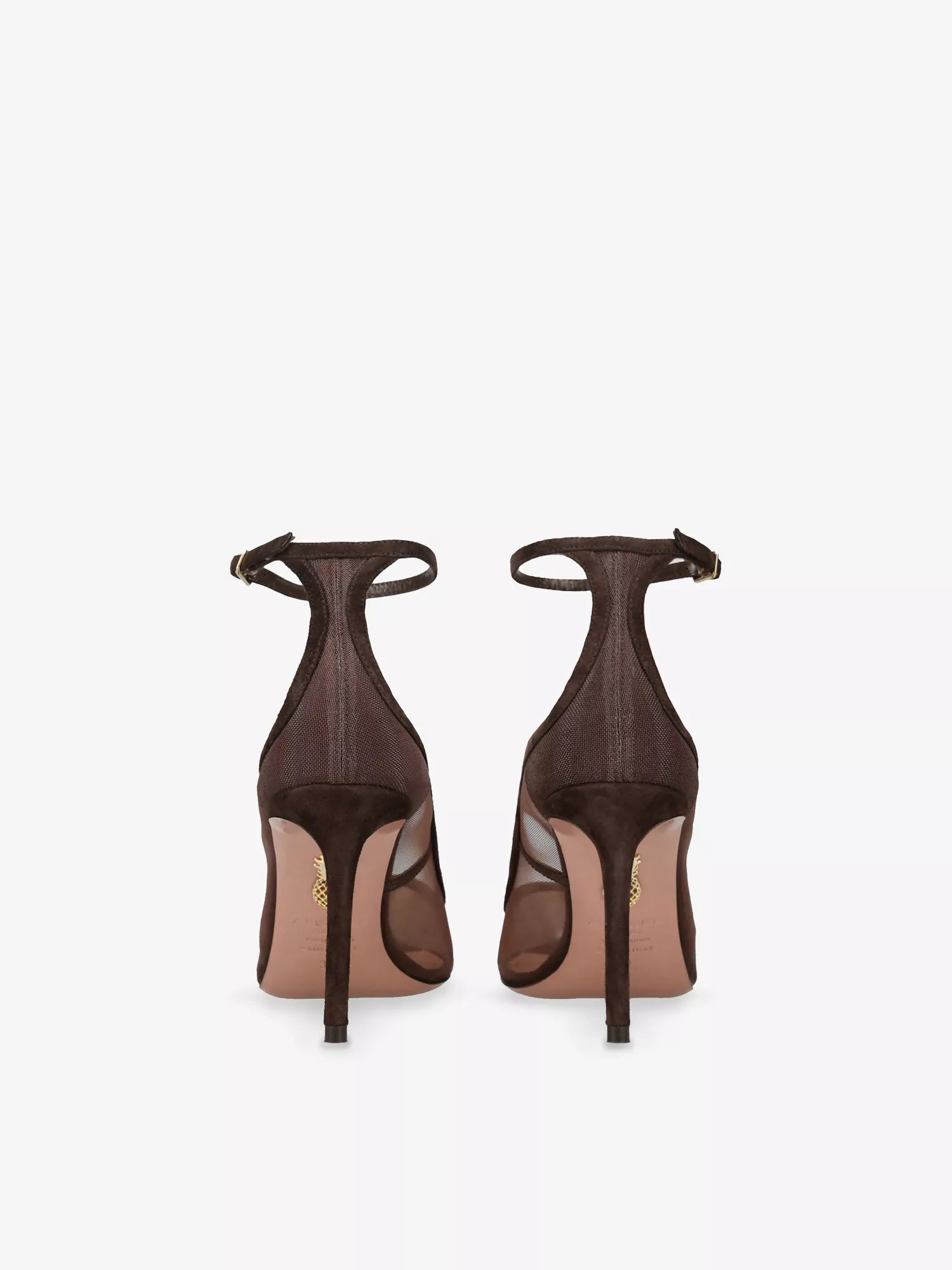AQUAZZURA Love Affair 80 Mesh and Suede Courts
