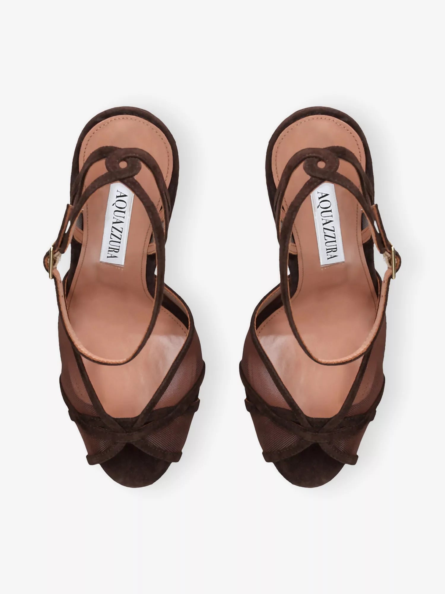 AQUAZZURA Shear Plateau 130 Suede Heeled Sandals