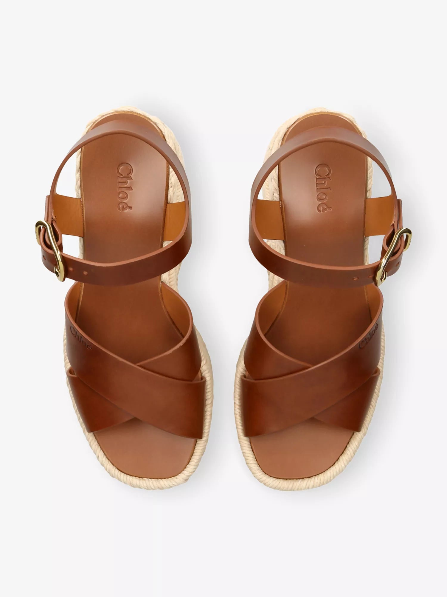 CHLOE  Isla 85 Leather Espadrille Wedges