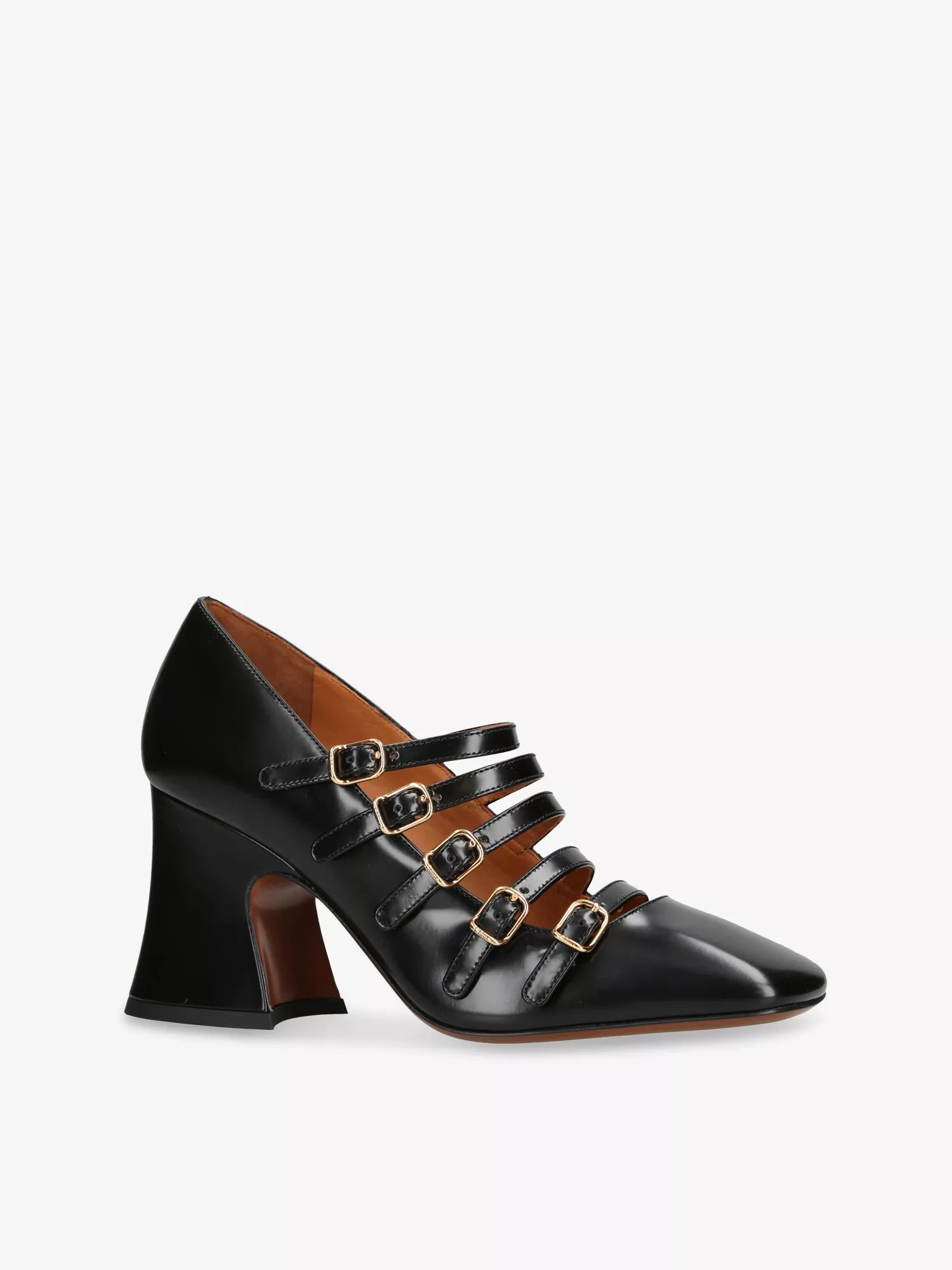 Janis 80 Block-Heel Leather Pumps