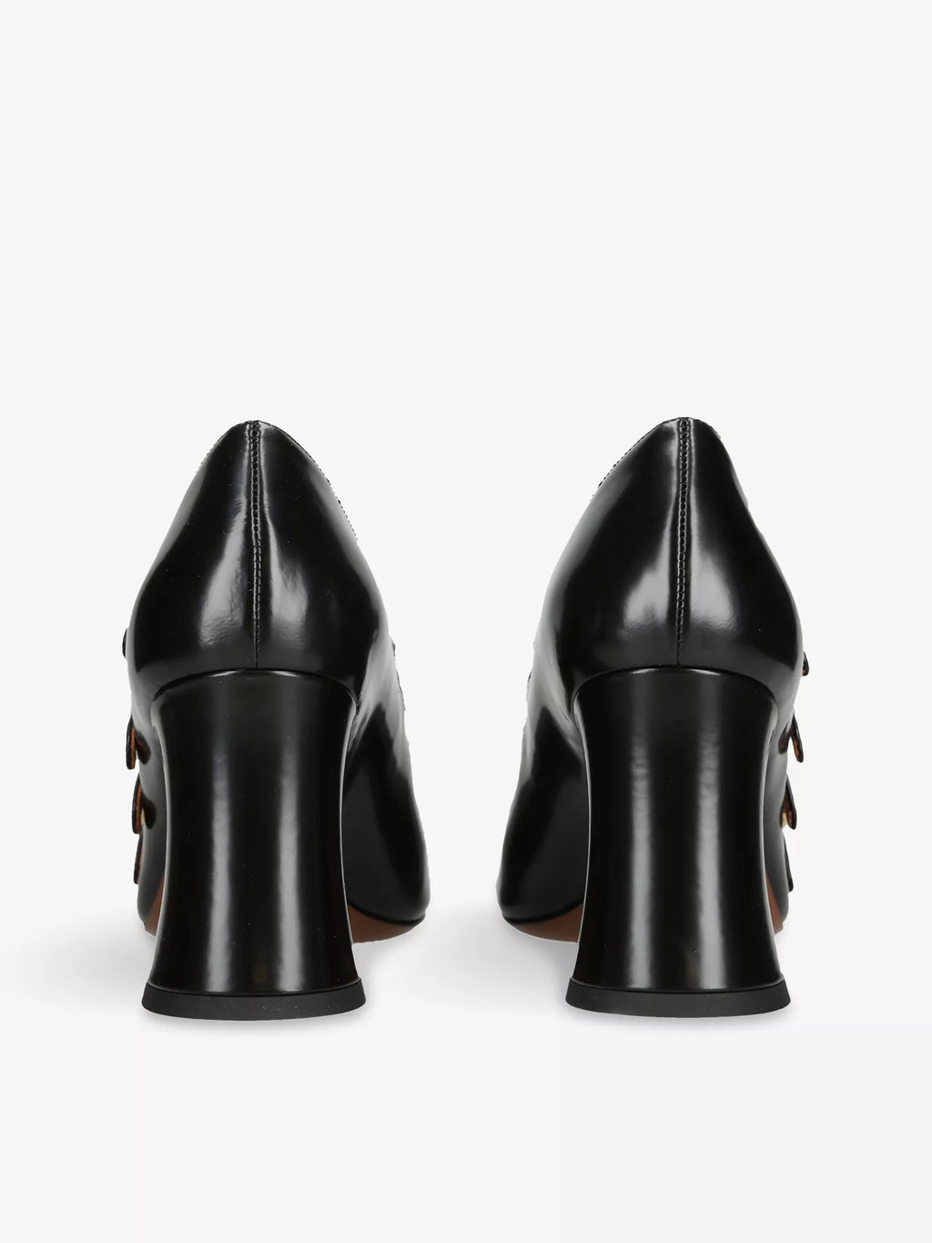 Janis 80 Block-Heel Leather Pumps