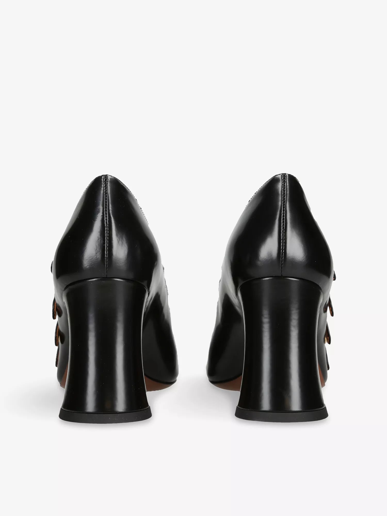 Janis 80 Block-Heel Leather Pumps