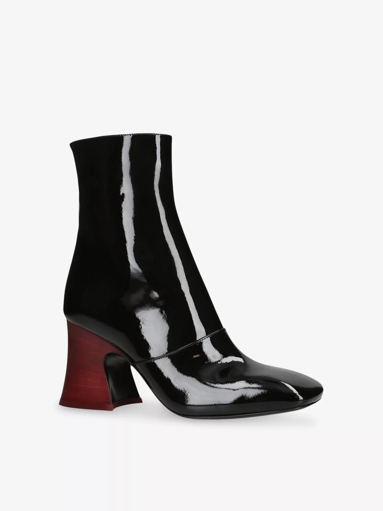 CHLOE  Janis Patent-Leather Heeled Ankle Boots