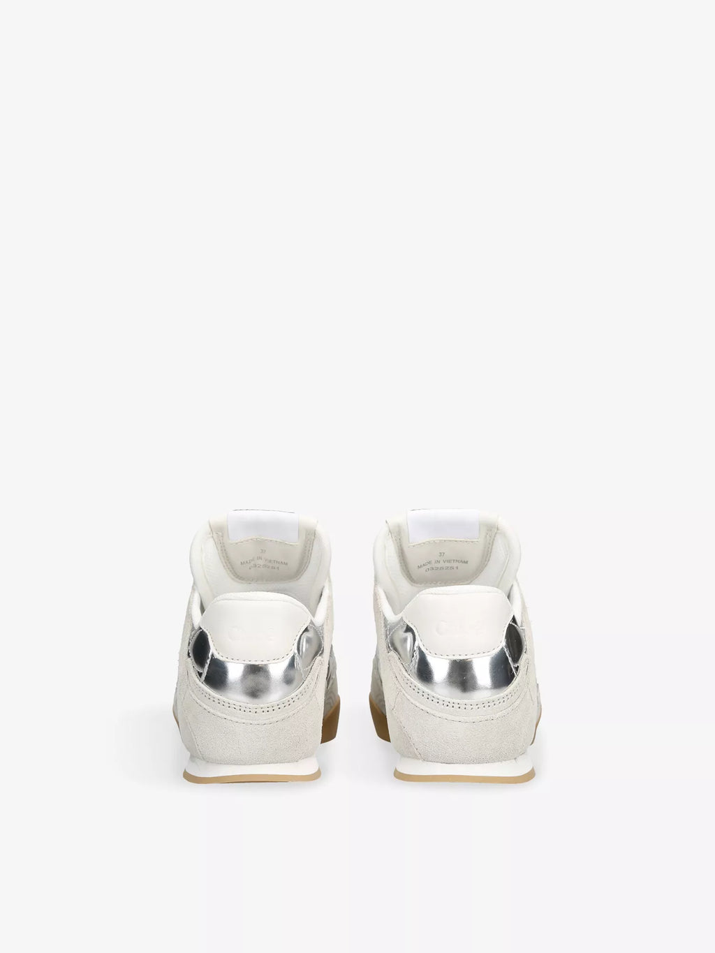 CHLOE Chloé Kick Metallic-Leather and Suede Low-Top Trainers
