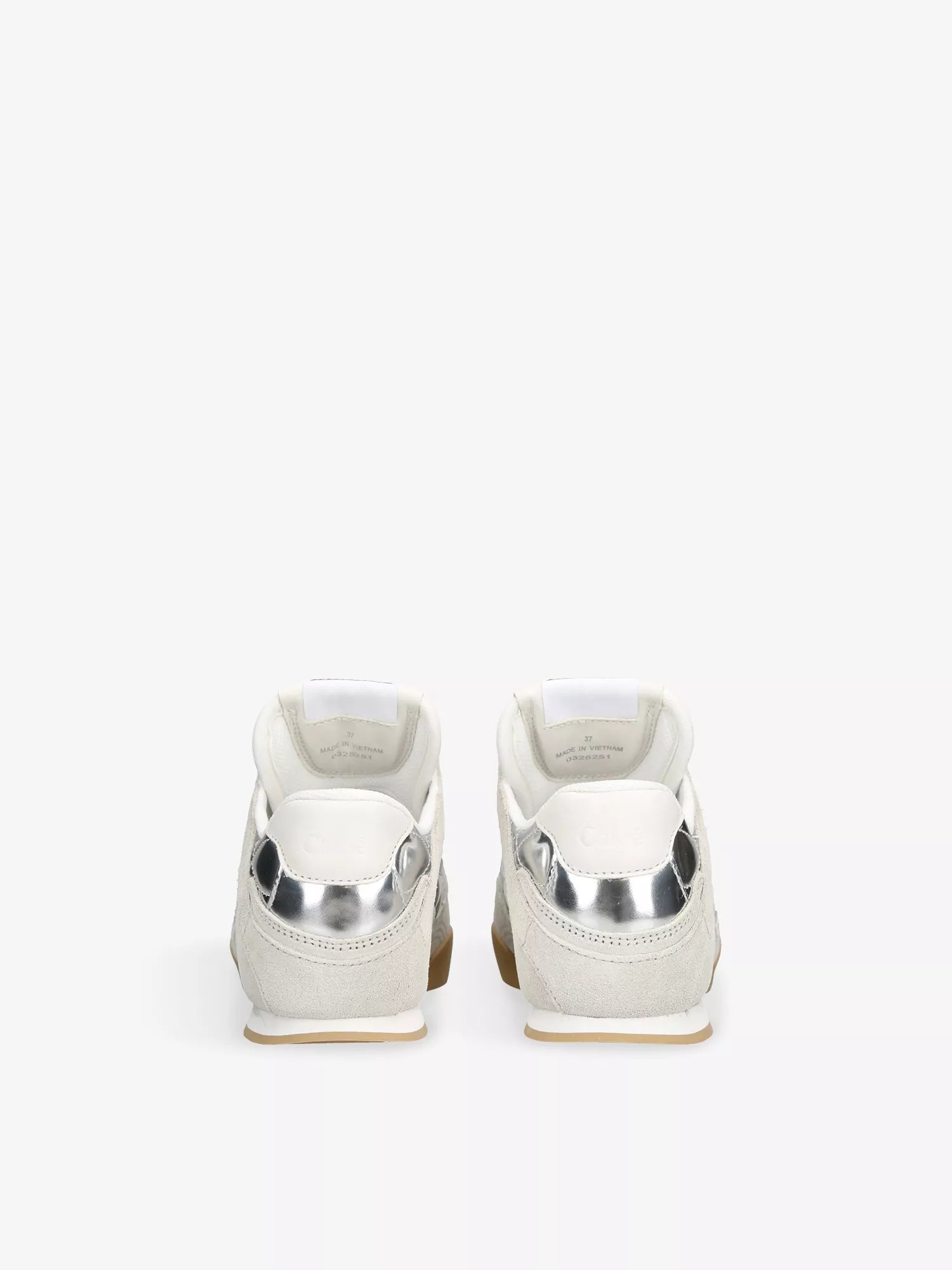 CHLOE Chloé Kick Metallic-Leather and Suede Low-Top Trainers