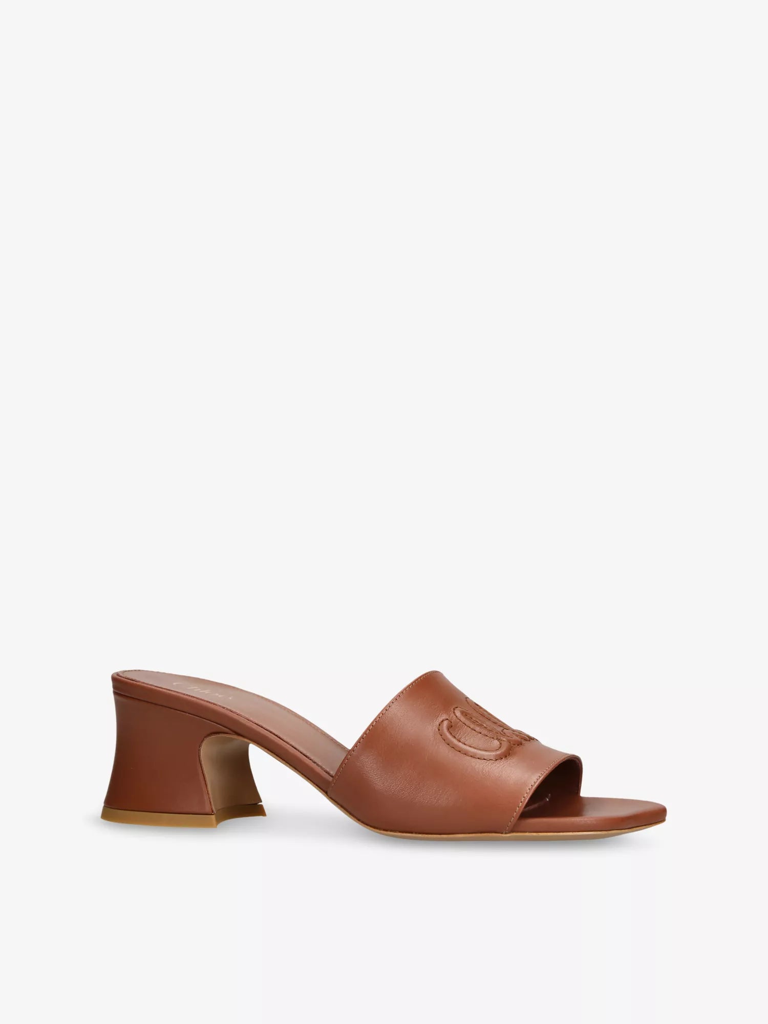 CHLOE  Soleil Leather Block-Heel Mules