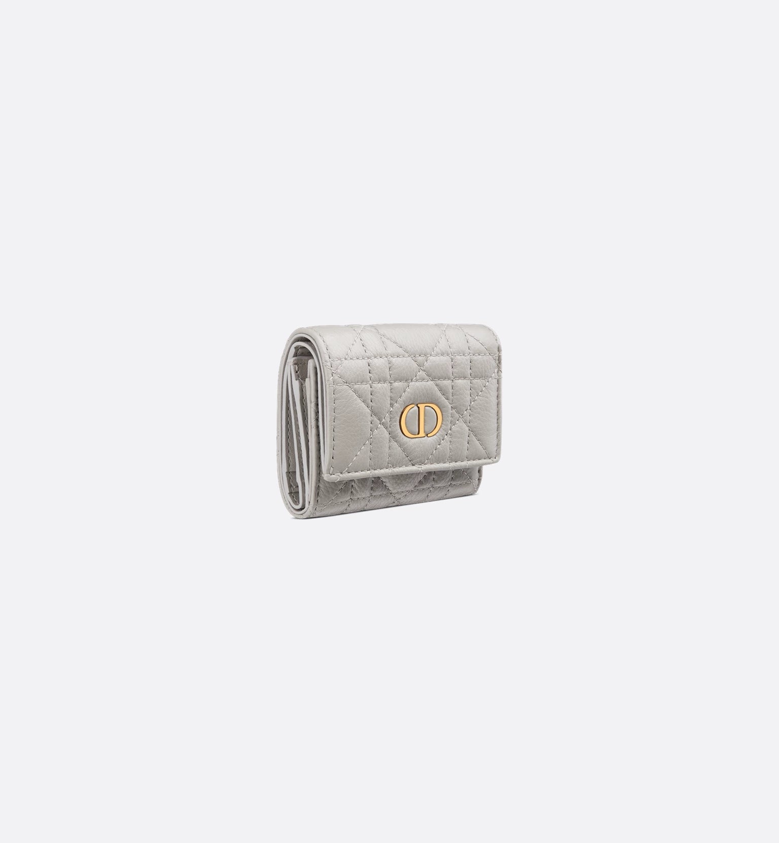 Portefeuille zippé en L Dior Caro Hibiscus 
