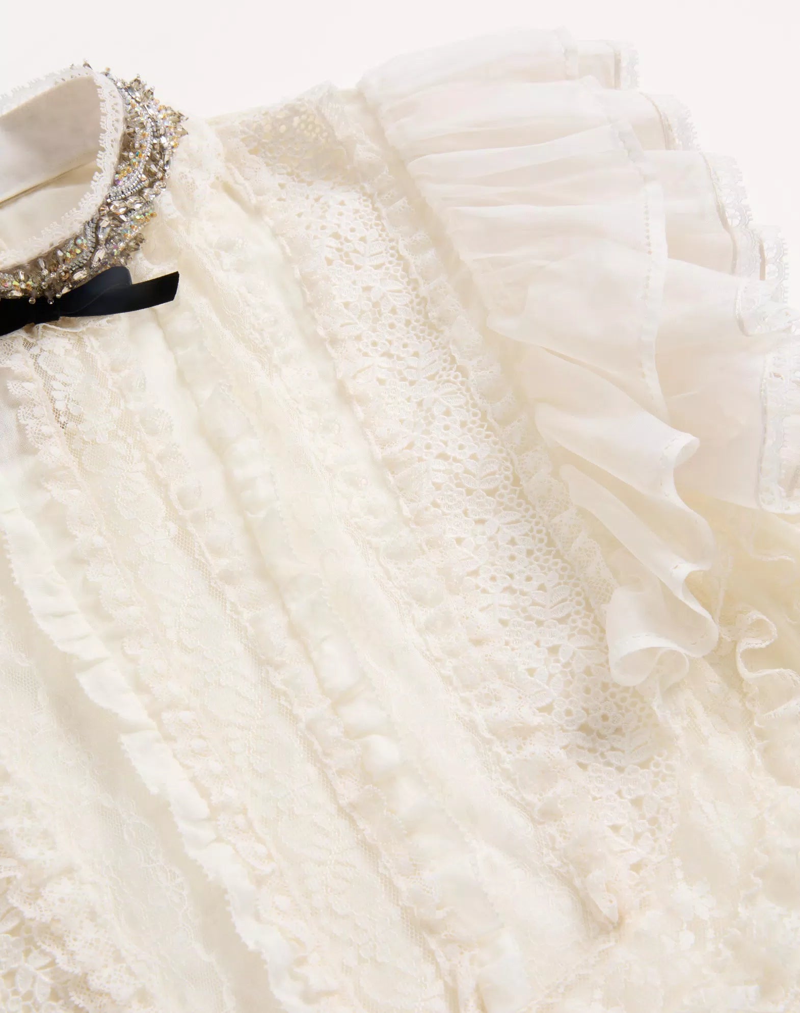 Valentino Short Dress In Embroidered Light Linen