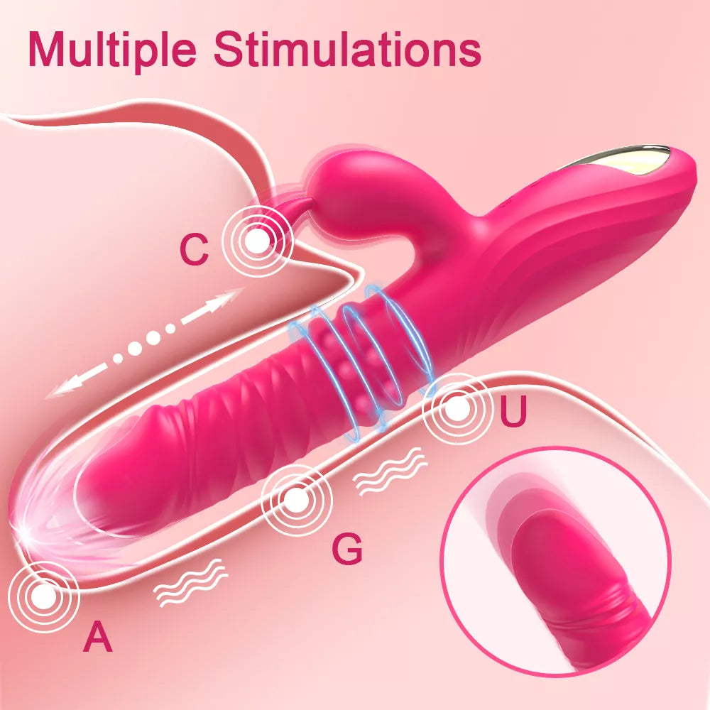 Thrusting Dildo With Clit Vibrator | Triple Stimulation