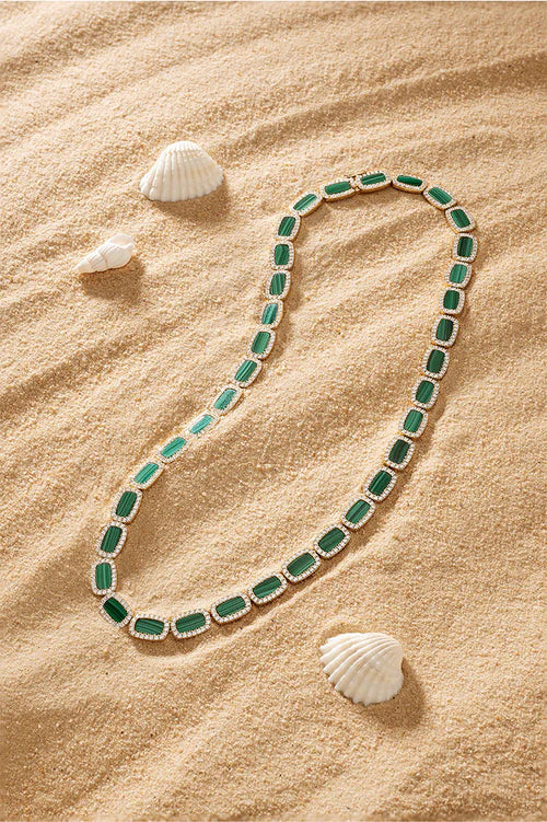Collier ras du cou en malachite APM Monaco