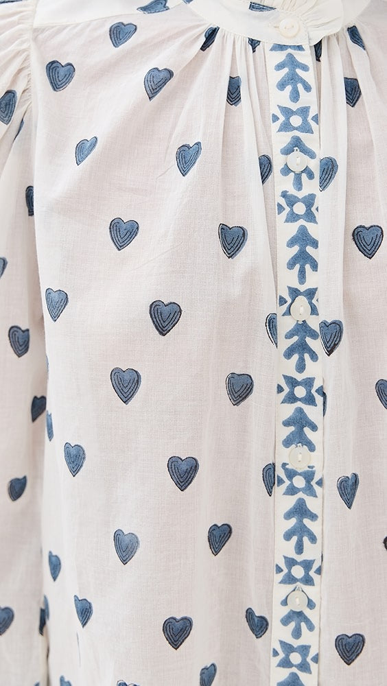 Chemise cœur indigo Annabel d'Alix of Bohemia
