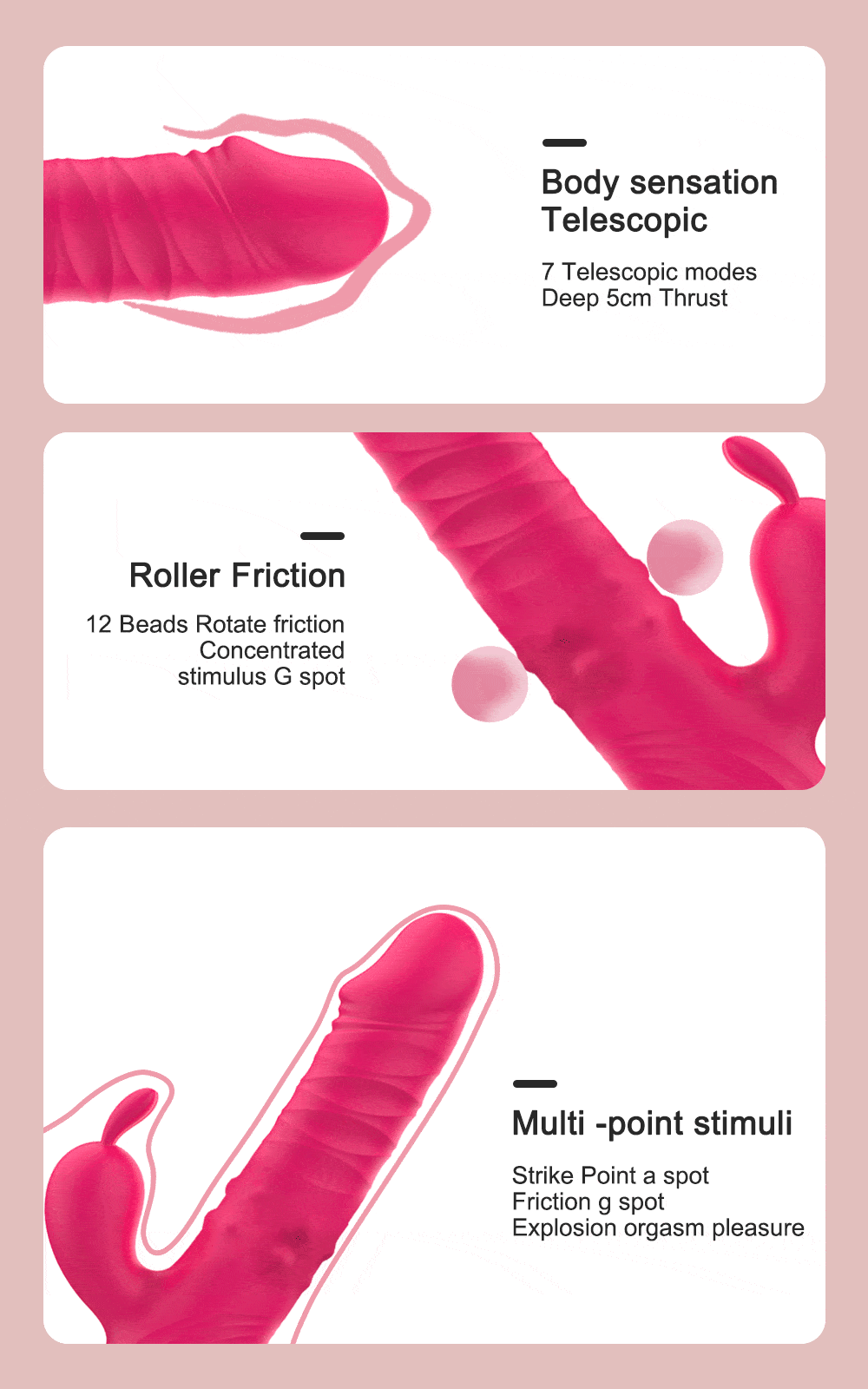 Thrusting Dildo With Clit Vibrator | Triple Stimulation