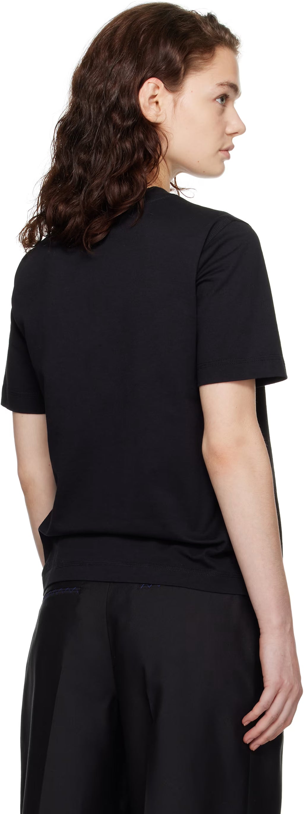 Burberry Black Daisy Logo Cotton T-shirt