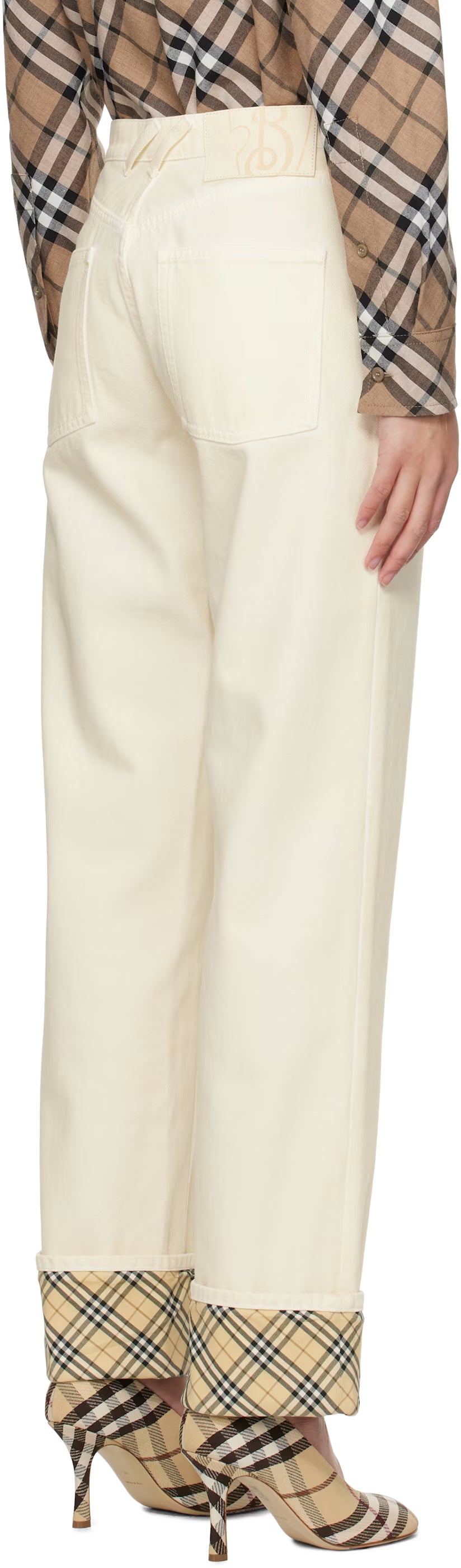 Burberry Off-White Rolled Cuff Jeans