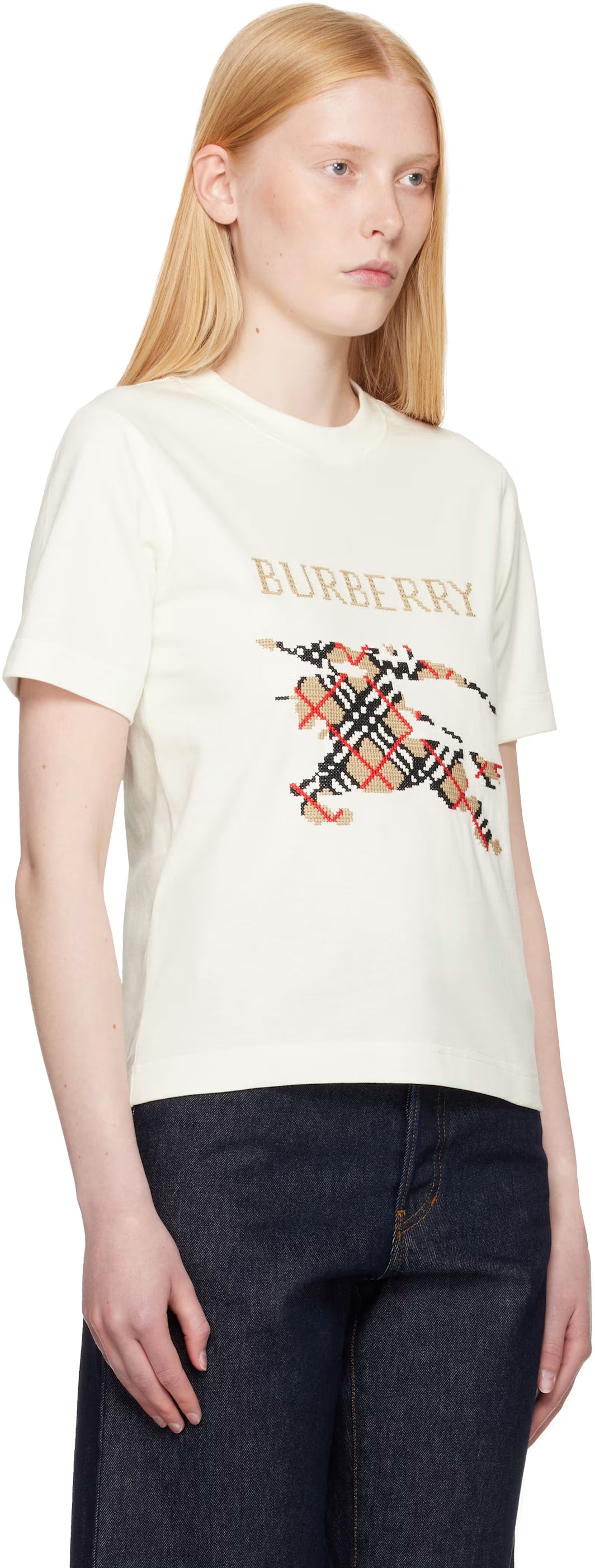 Burberry White Large Logo T-shirt