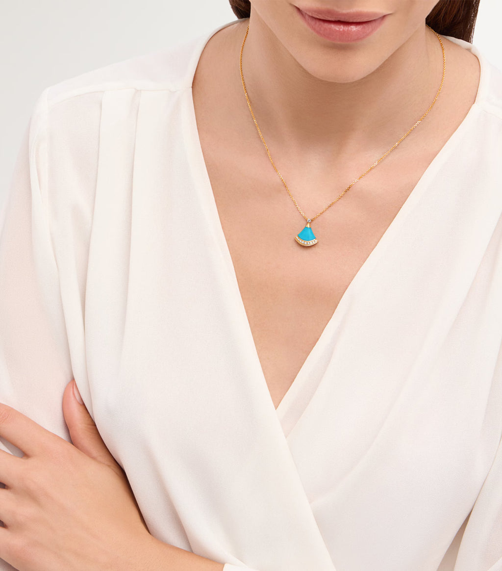 Collier BVLGARI Divas' Dream en or rose, diamants et turquoise