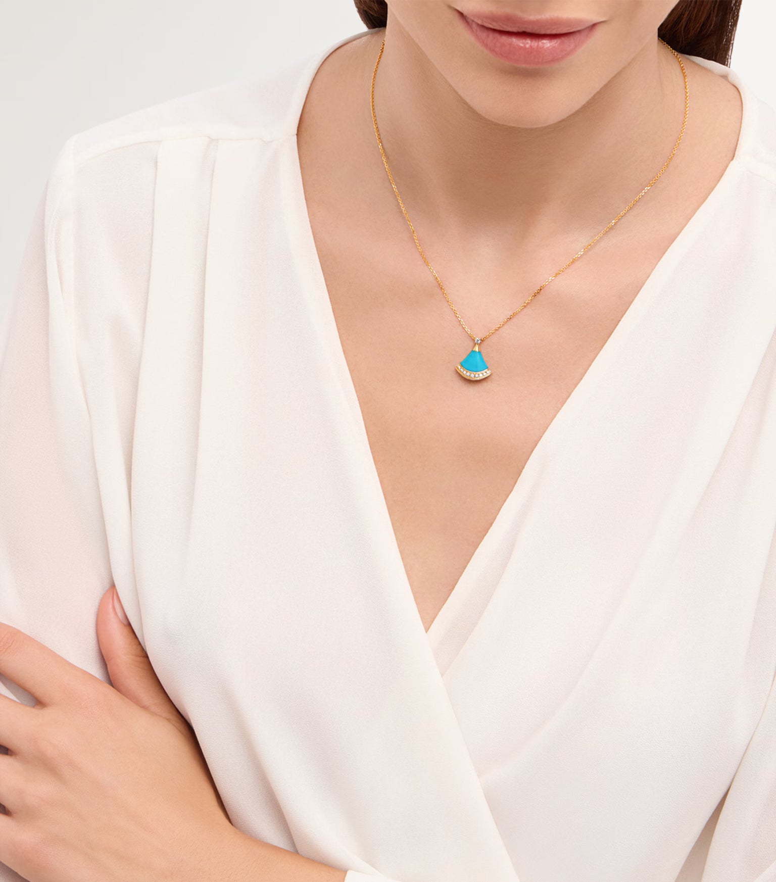 Collier BVLGARI Divas' Dream en or rose, diamants et turquoise