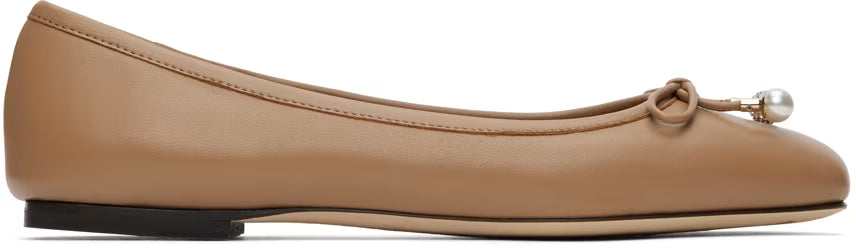 Jimmy Choo Beige Elme Ballerina Flats
