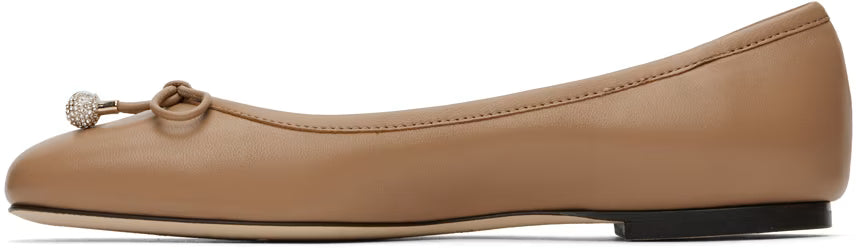 Jimmy Choo Beige Elme Ballerina Flats