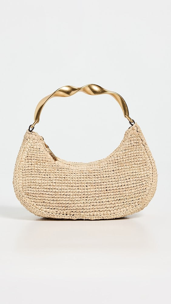 Sac hobo en raphia à poignée torsadée SIMKHAI Nixi