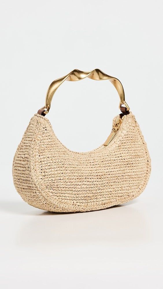 Sac hobo en raphia à poignée torsadée SIMKHAI Nixi