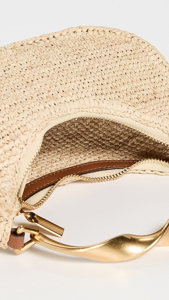 Sac hobo en raphia à poignée torsadée SIMKHAI Nixi