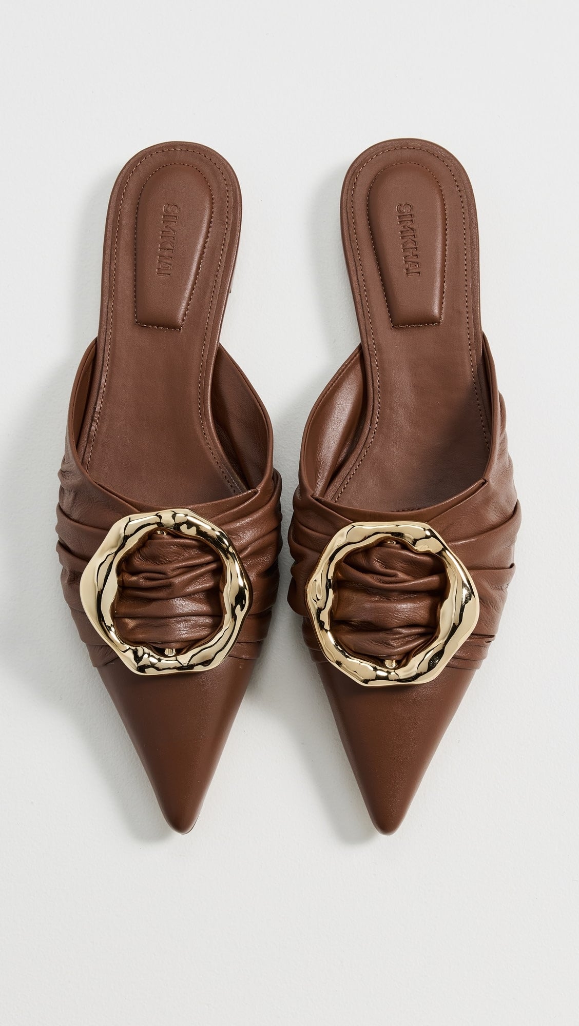 SIMKHAI Belle Leather Pointed Toe Mules Belle Leather Pointed Toe Mules