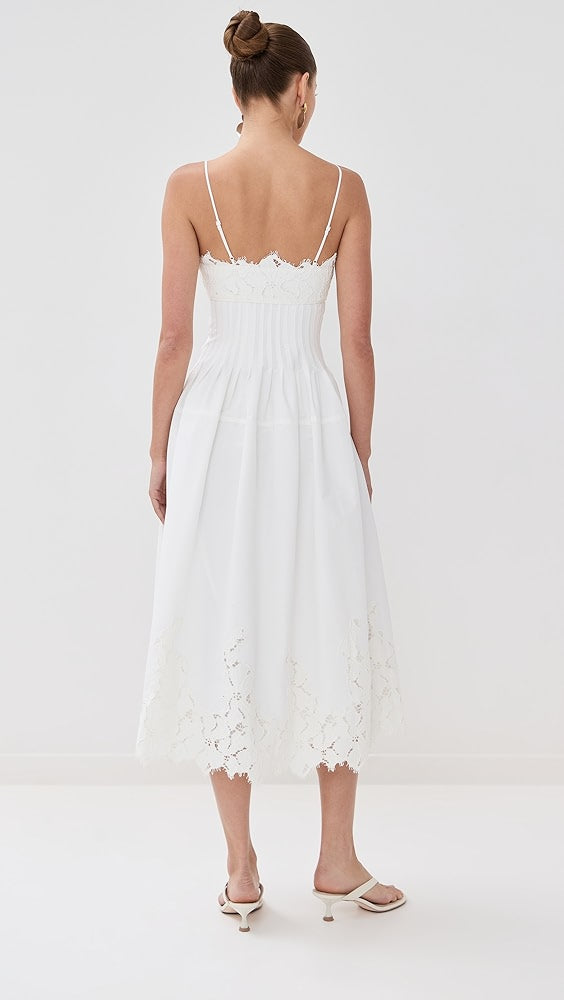 SIMKHAI Lilianna Sleeveless Lace Midi Dress