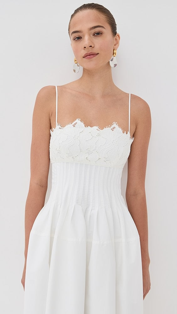 SIMKHAI Lilianna Sleeveless Lace Midi Dress