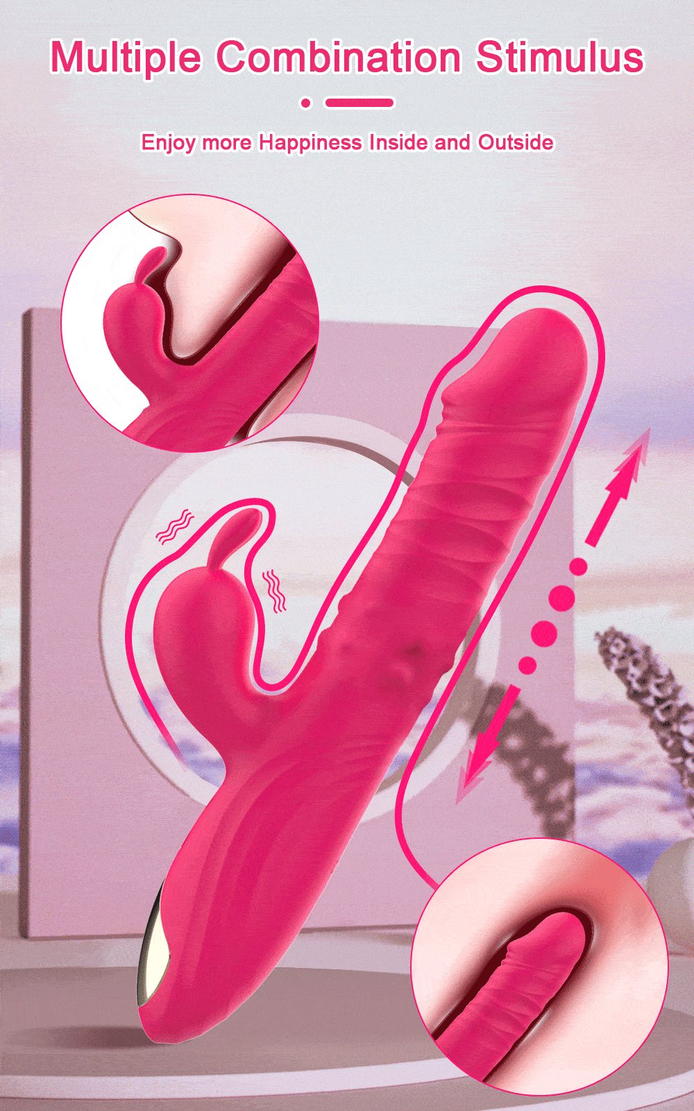 Thrusting Dildo With Clit Vibrator | Triple Stimulation