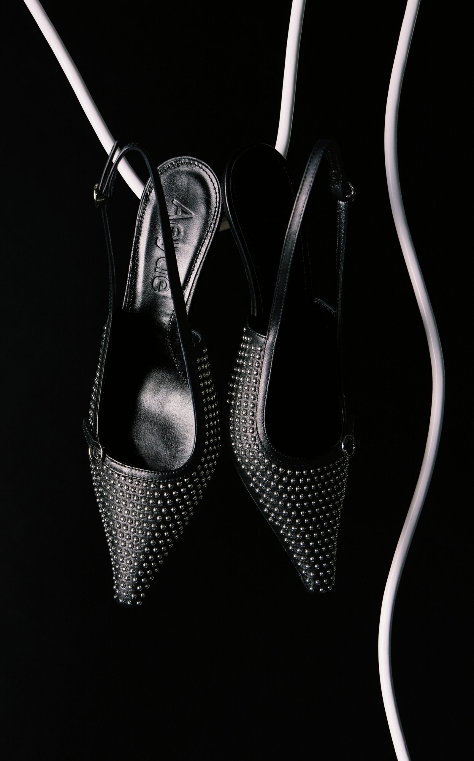 Escarpins à bride arrière en cuir clouté Aeyde Saba