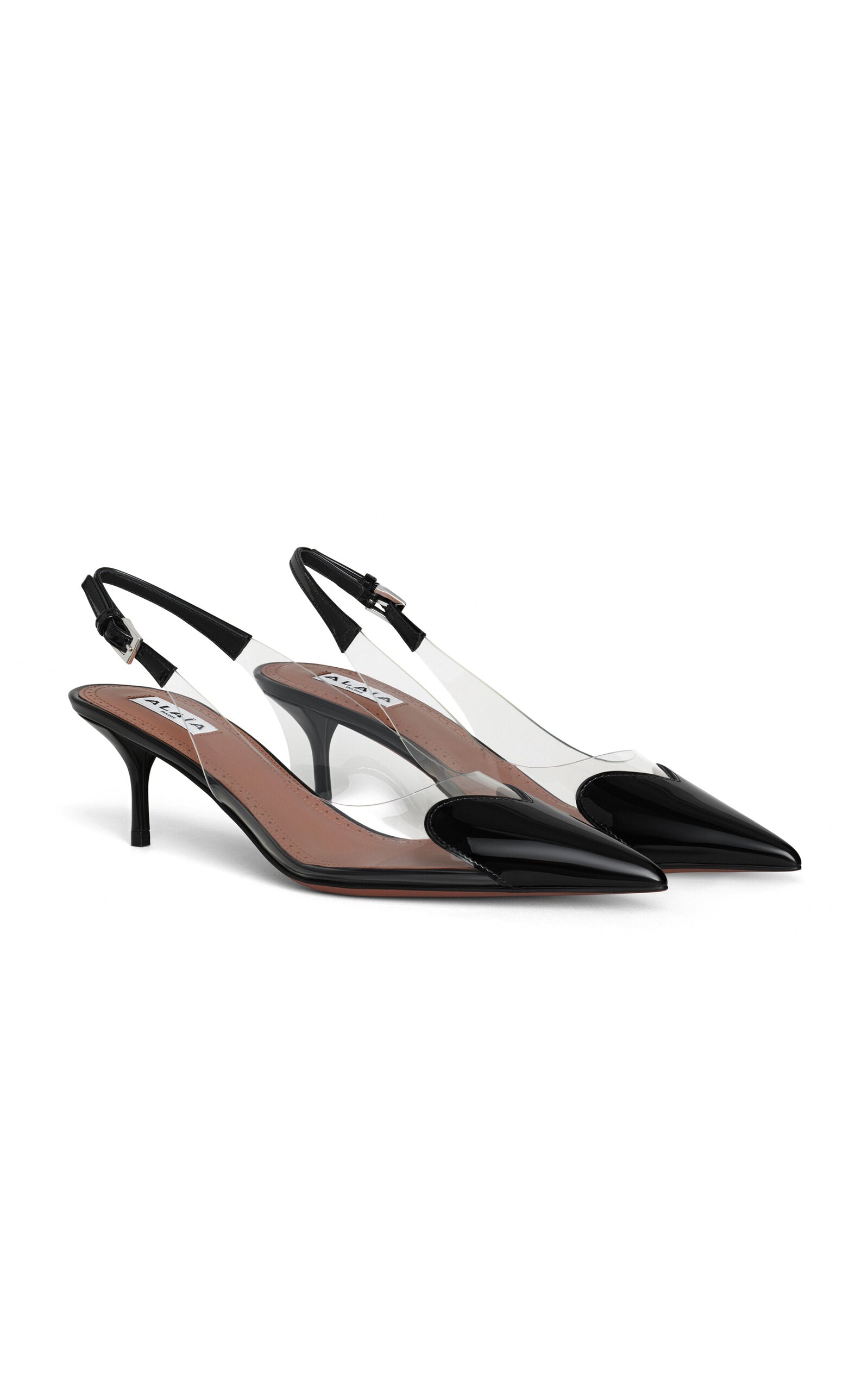 ALAÏA Escarpins à bride arrière en cuir verni Le Cœur