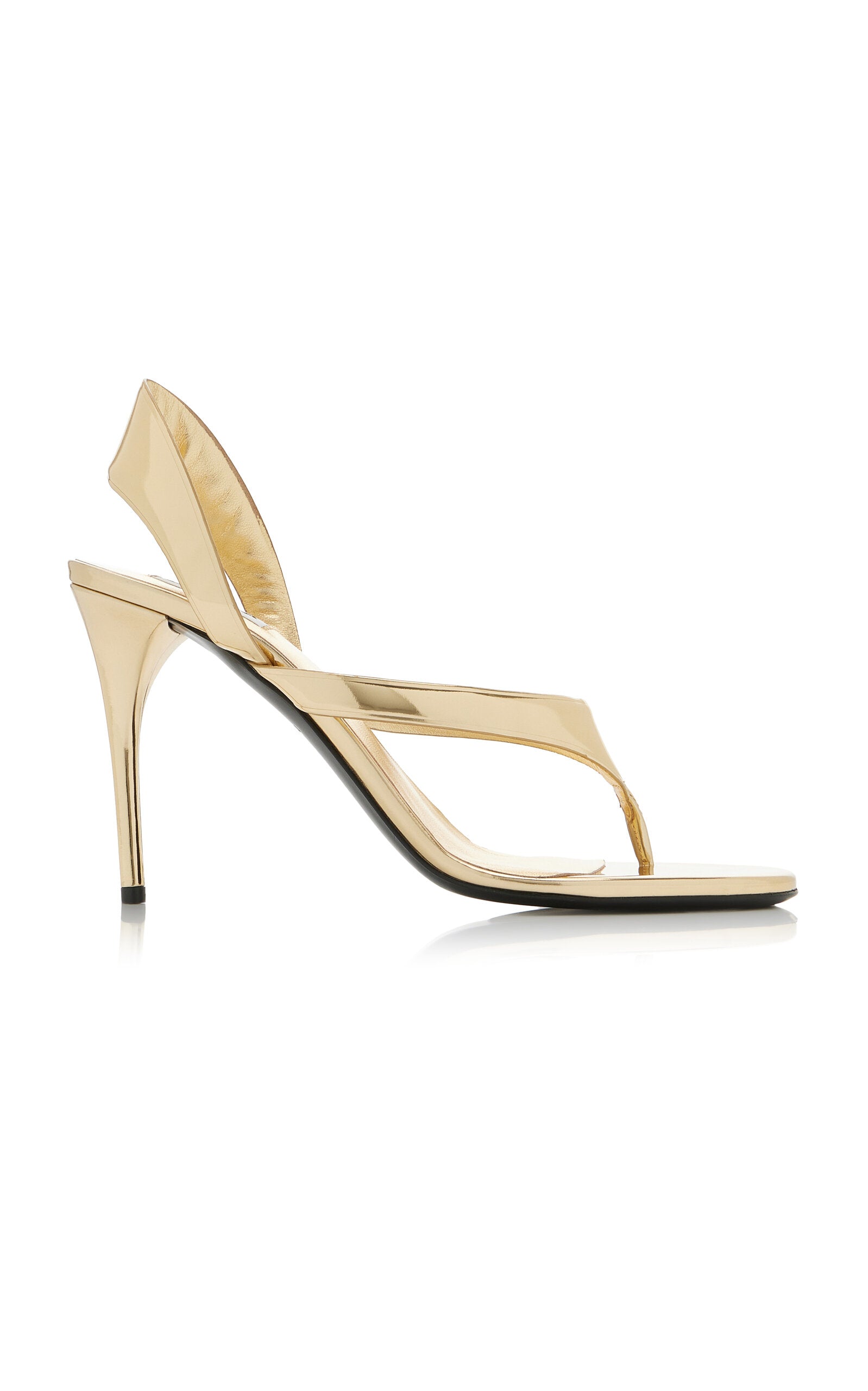 ALAÏA Sandales Infradito en cuir métallisé