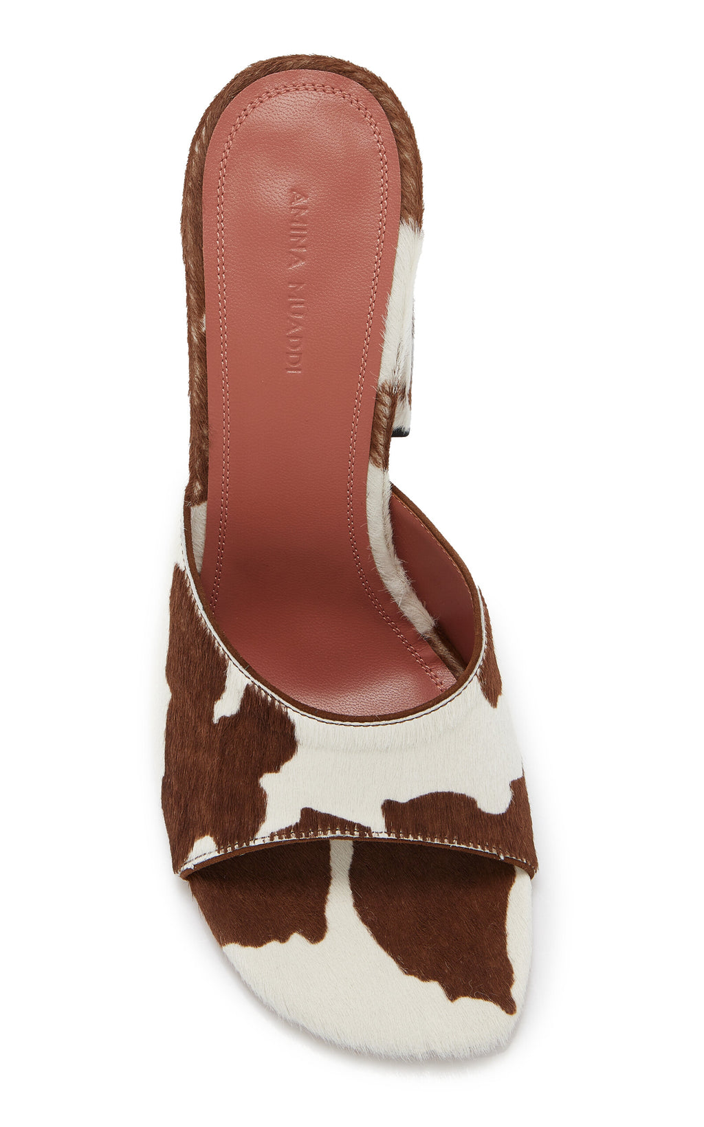 Amina Muaddi Brigitte Printed Pony Hair Mules