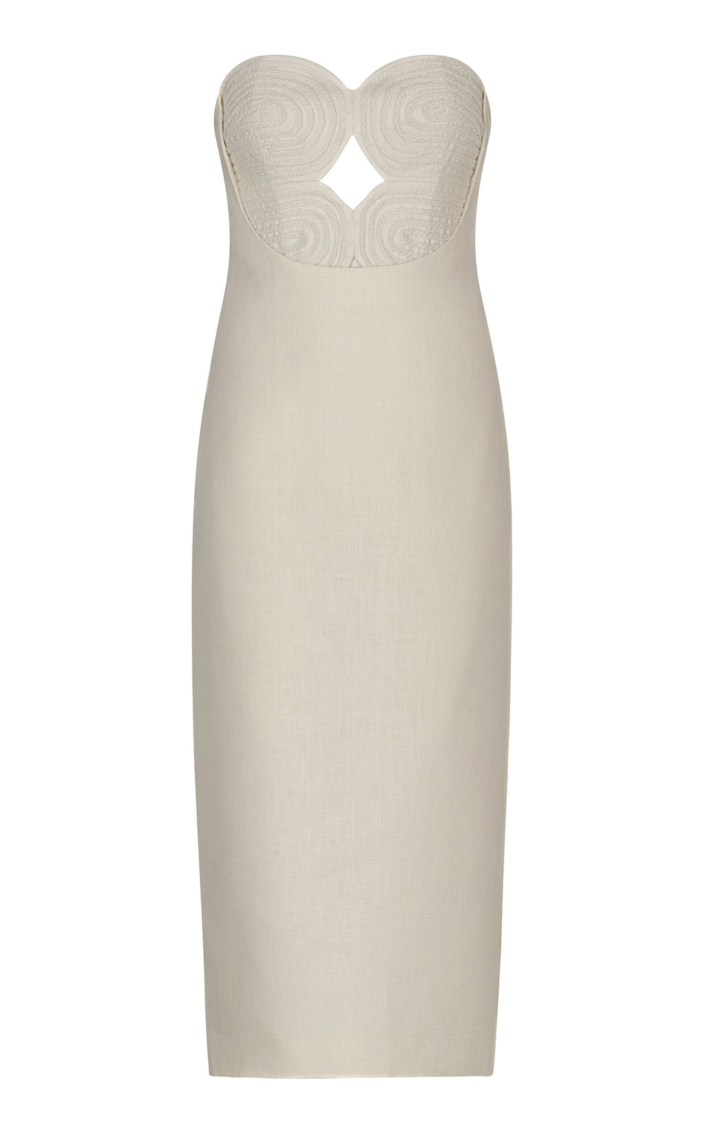 Andres Otalora Calle Palmas Embroidered Linen Midi Dress