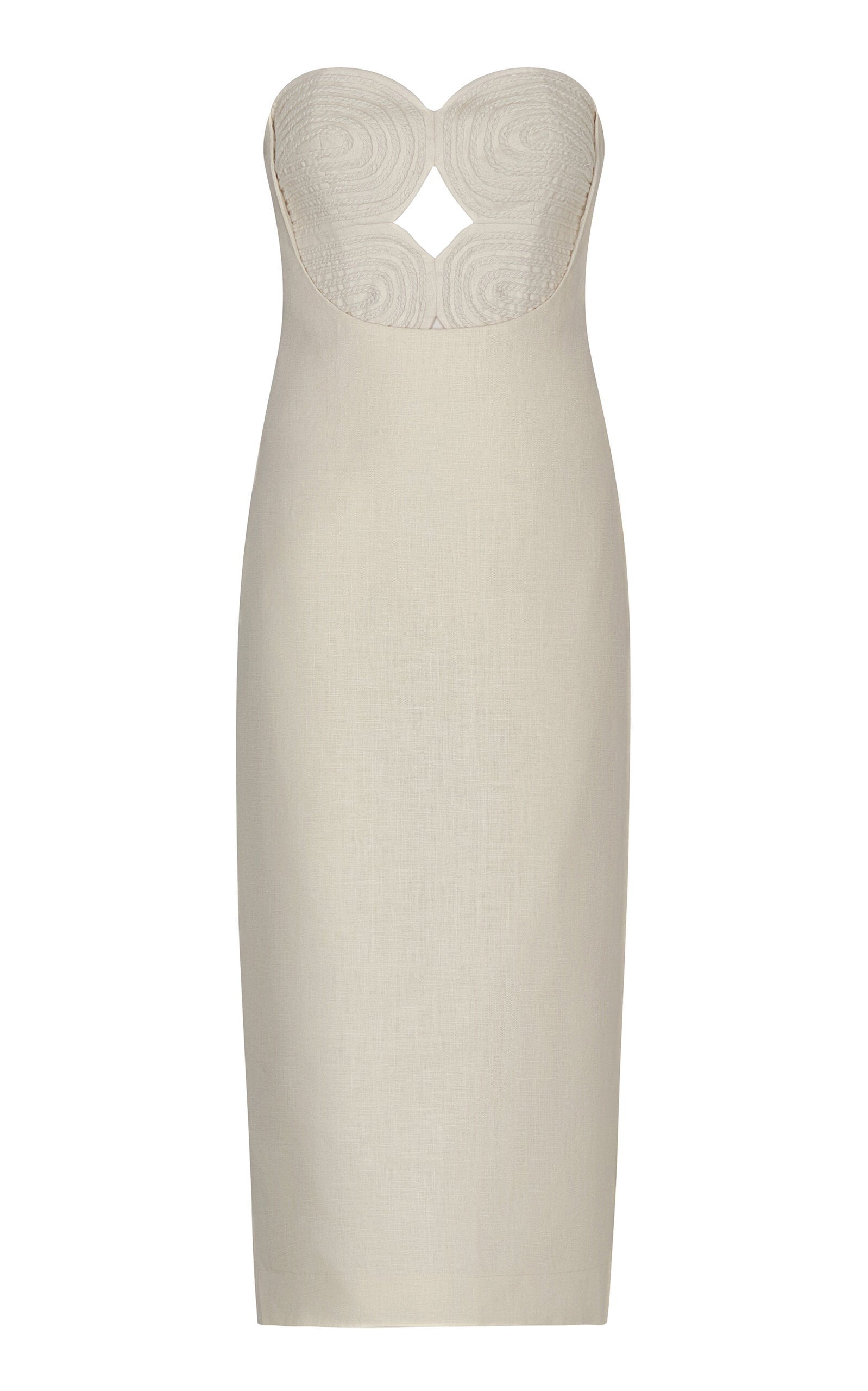 Andres Otalora Calle Palmas - Robe midi en lin brodé