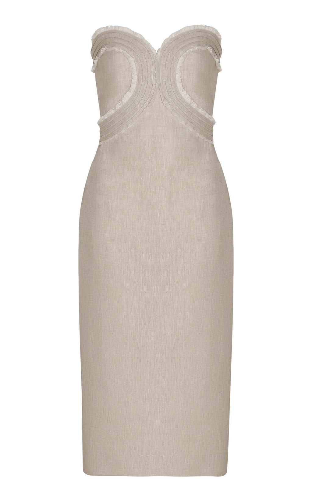 Robe midi sans bretelles en lin Andres Otalora Playa de Ti