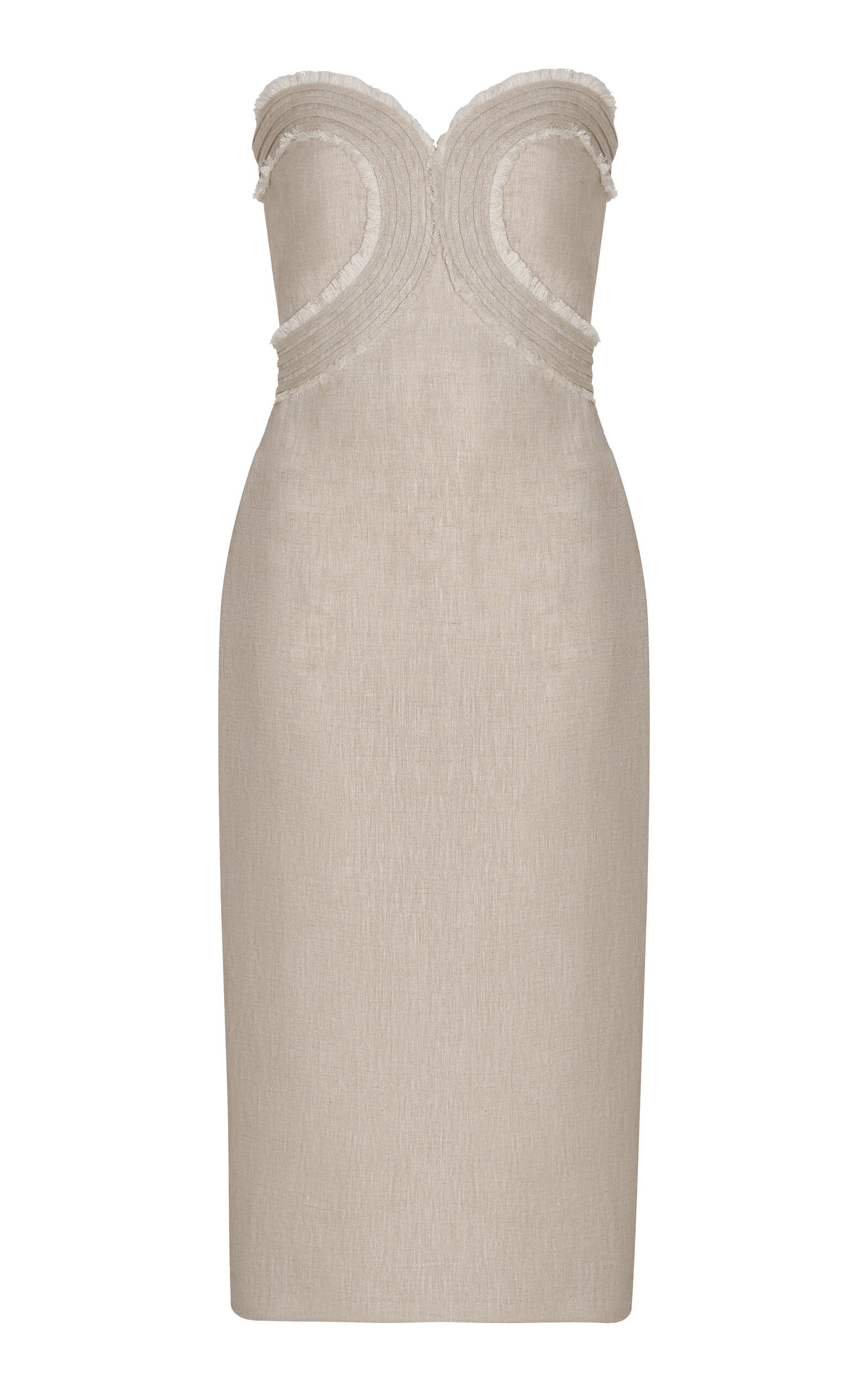 Robe midi sans bretelles en lin Andres Otalora Playa de Ti