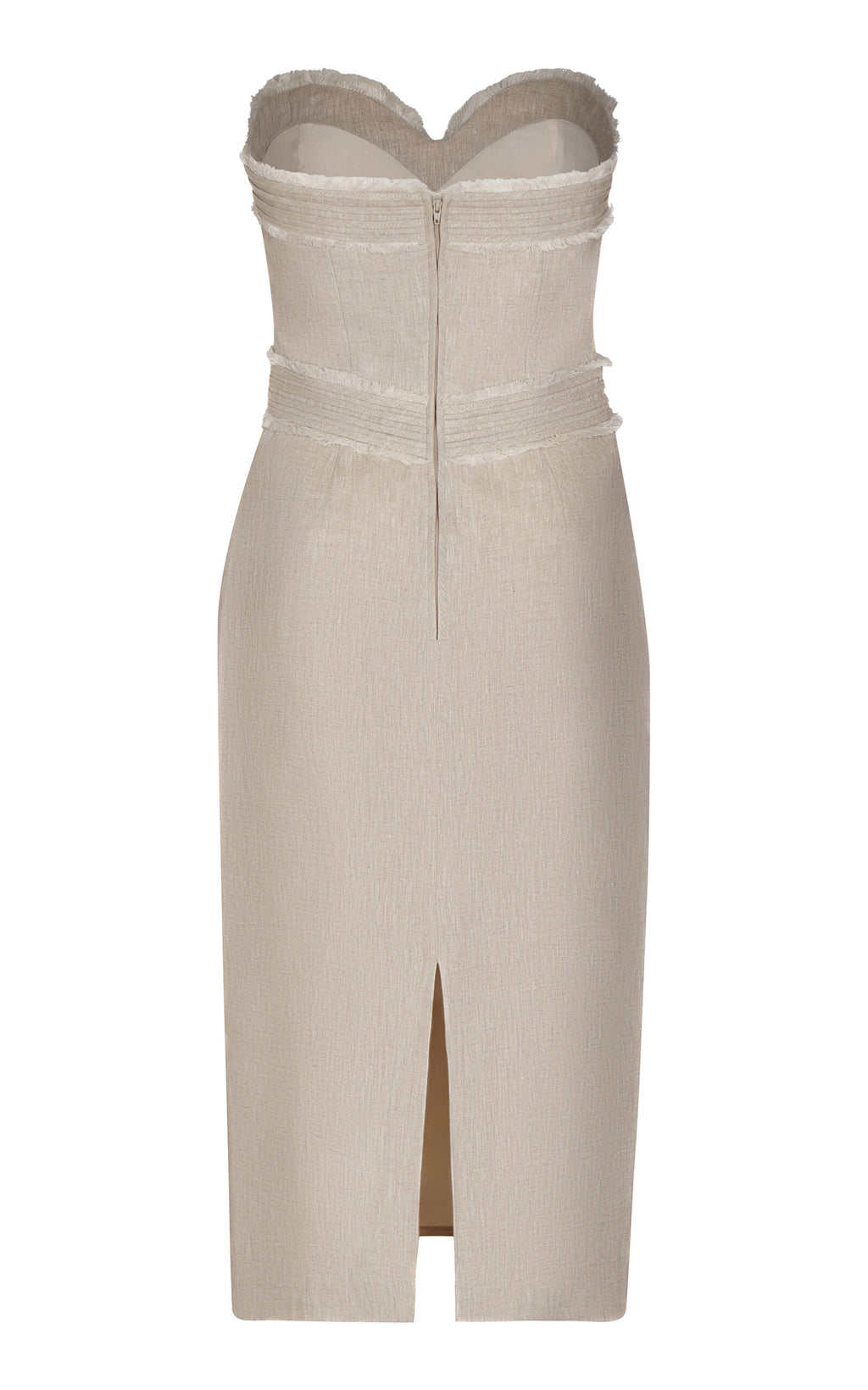 Robe midi sans bretelles en lin Andres Otalora Playa de Ti