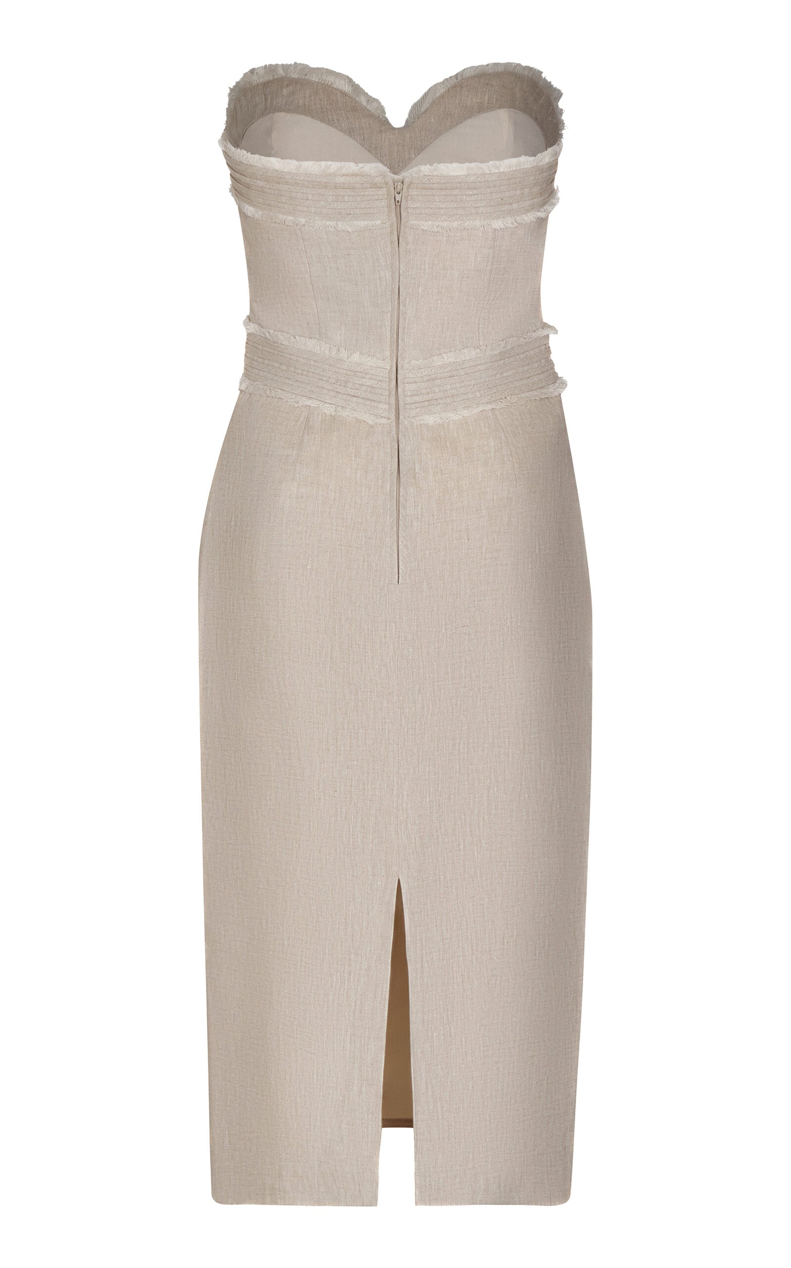 Robe midi sans bretelles en lin Andres Otalora Playa de Ti