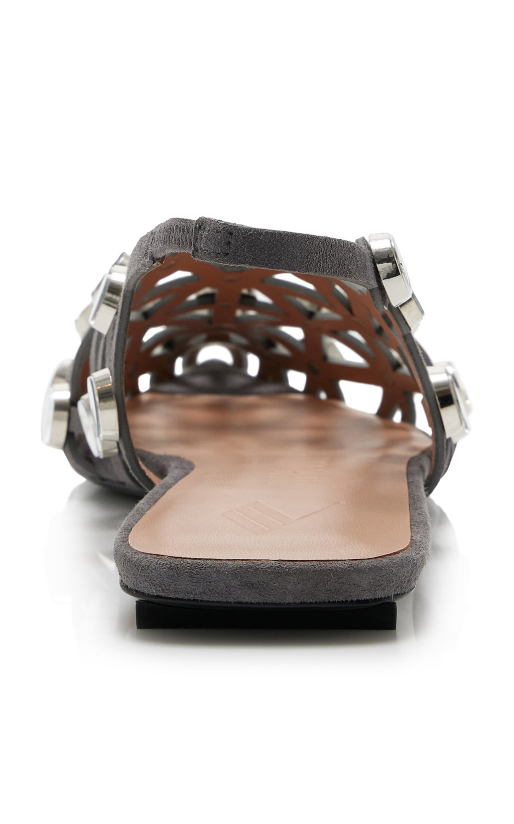 The Attico Grid Embellished Suede Slingback Flats