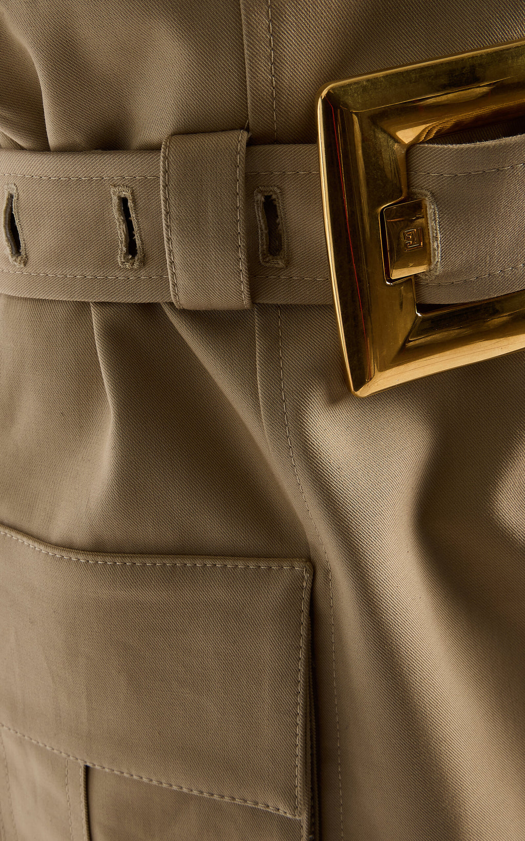 Mini-jupe en gabardine de coton ceinturée Balmain
