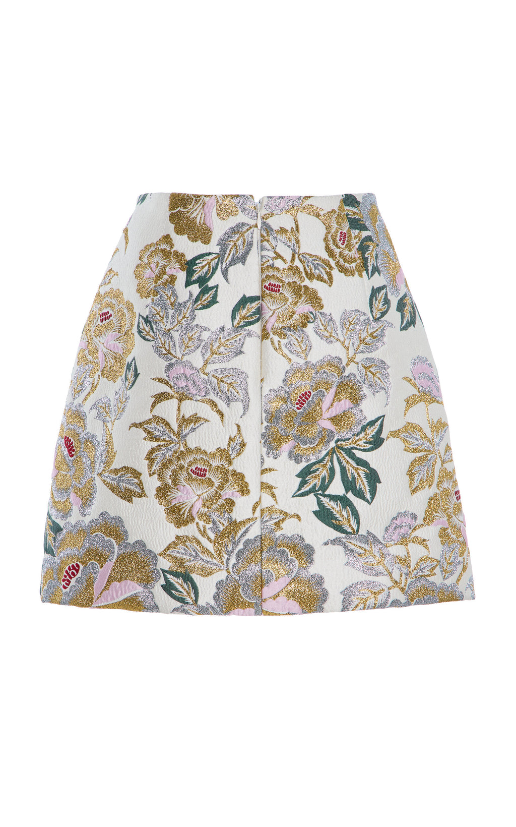 Mini-jupe en jacquard fleuri Carolina Herrera