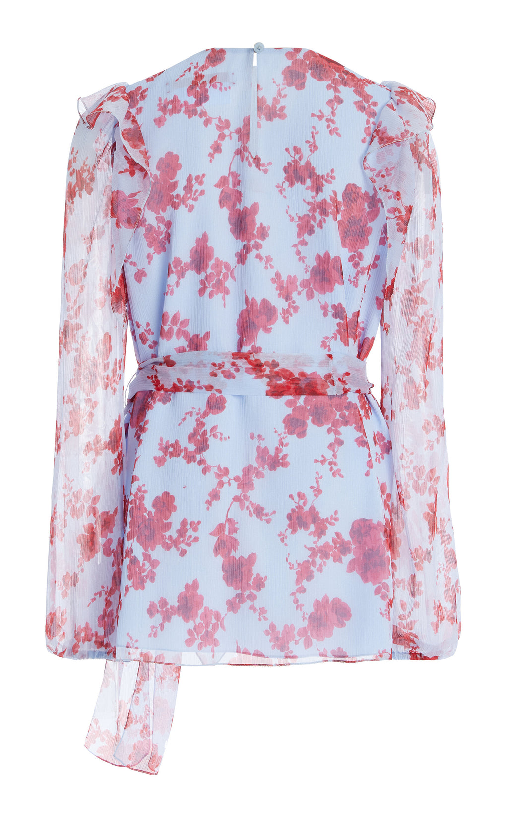 Carolina Herrera Sash-Detailed Ruffled Silk Chiffon Top